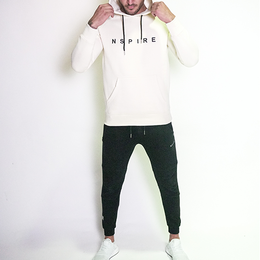 Fitted Block Hoodie - Creme